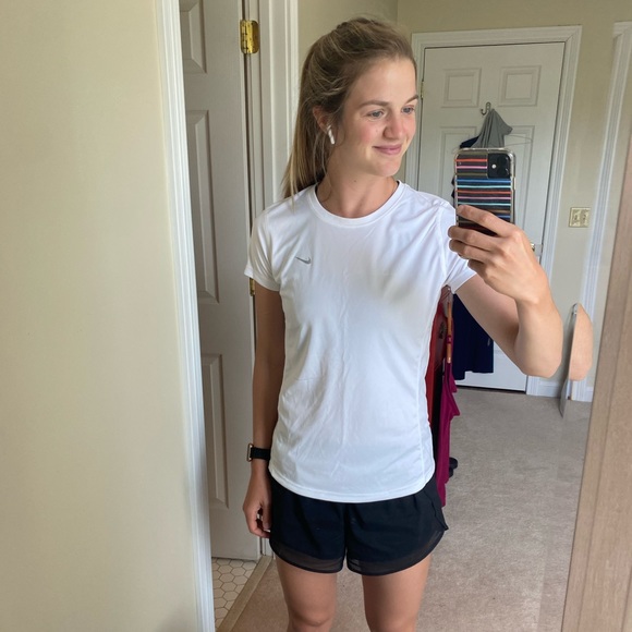 Nike Womens Running White Top Medium - Picture 4 of 5